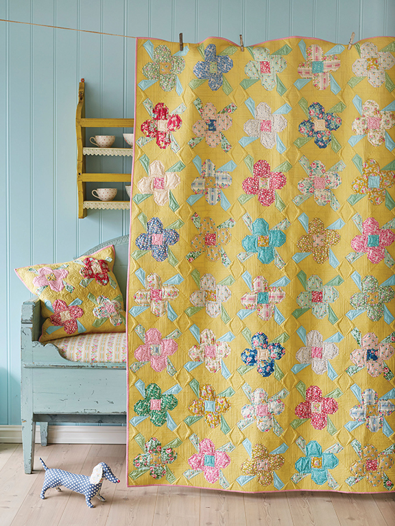 Tilda Apple Butter Quilt Kit Scrapflower Quilt in Sunny Yellow